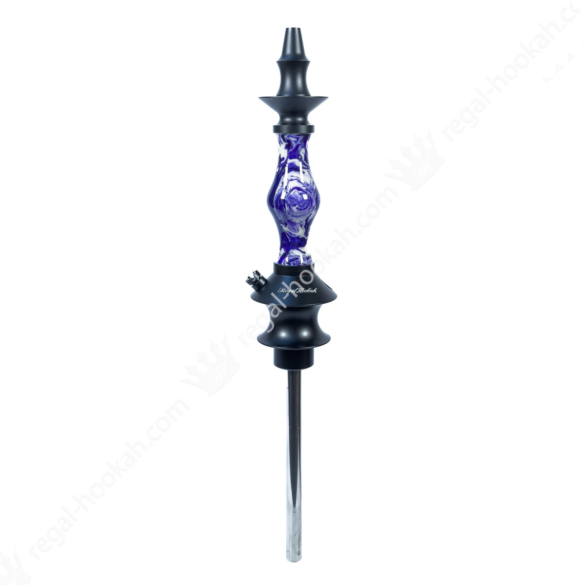 Regal Hookah Joker Blue White Marble by Regal Hookah | Premium Hookah Made in USA