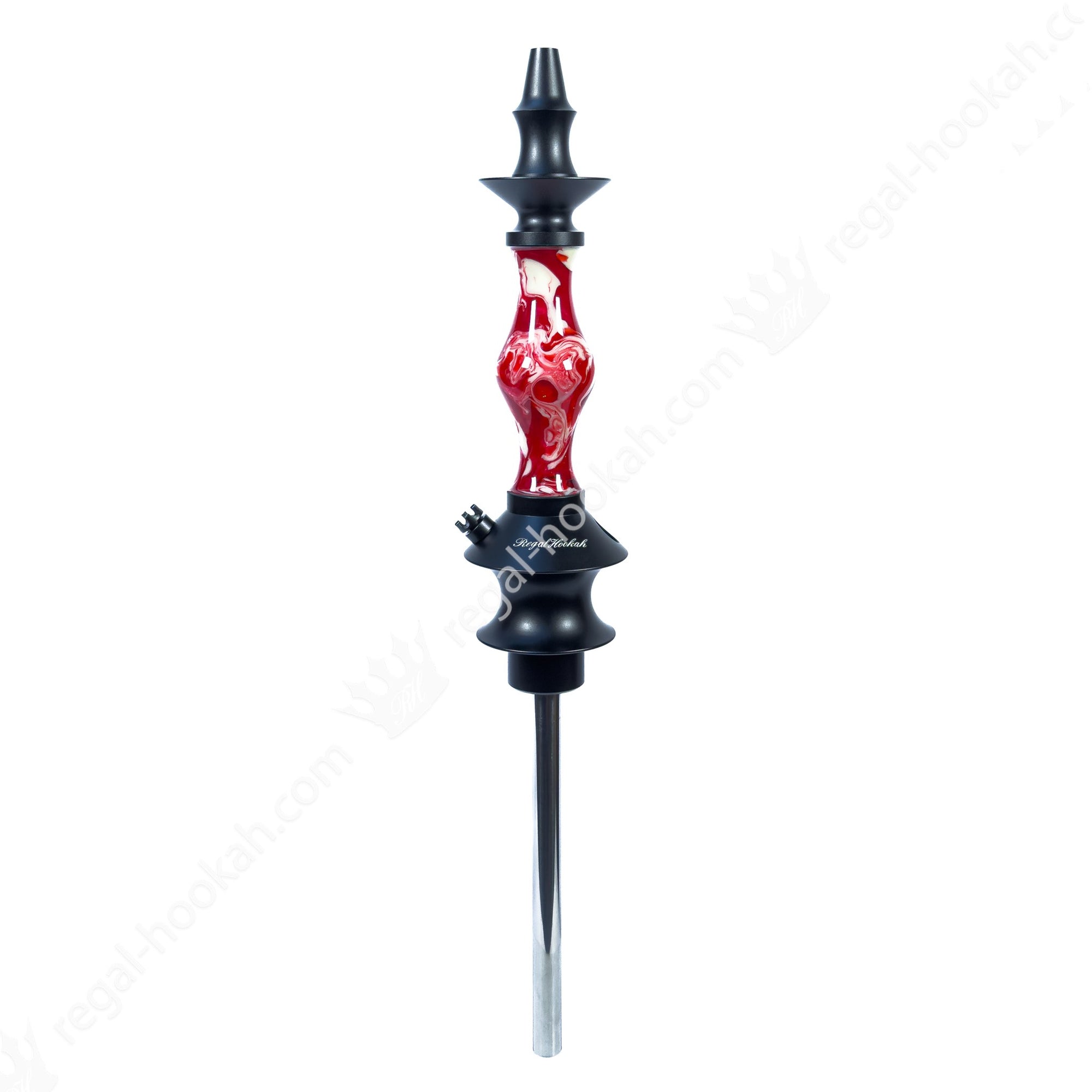 Regal Hookah Joker Red White Marble by Regal Hookah | Premium Hookah Made in USA