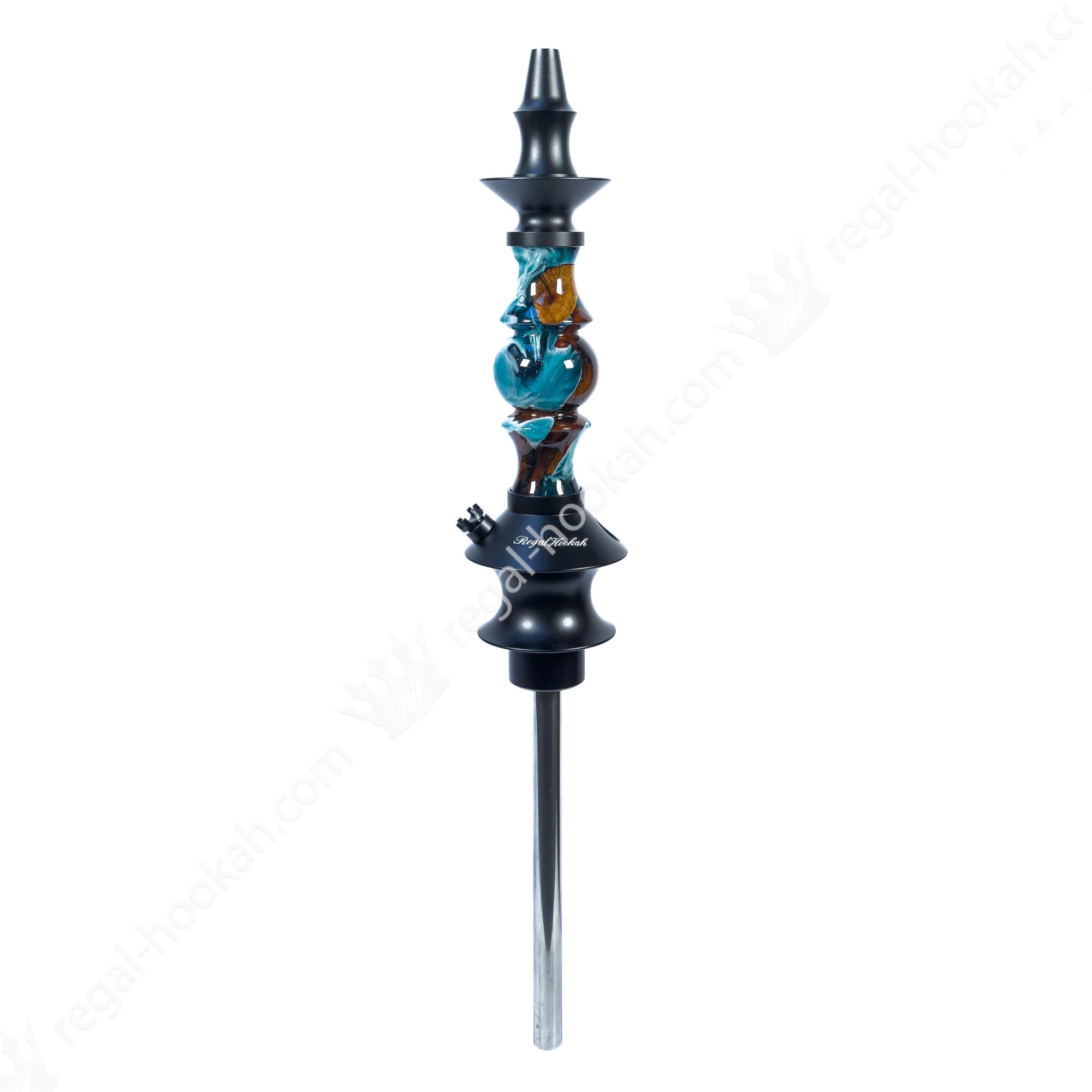 Regal Hookah Prince Eye Epoxy Blue Wood by Regal Hookah | Premium Hookah Made in USA