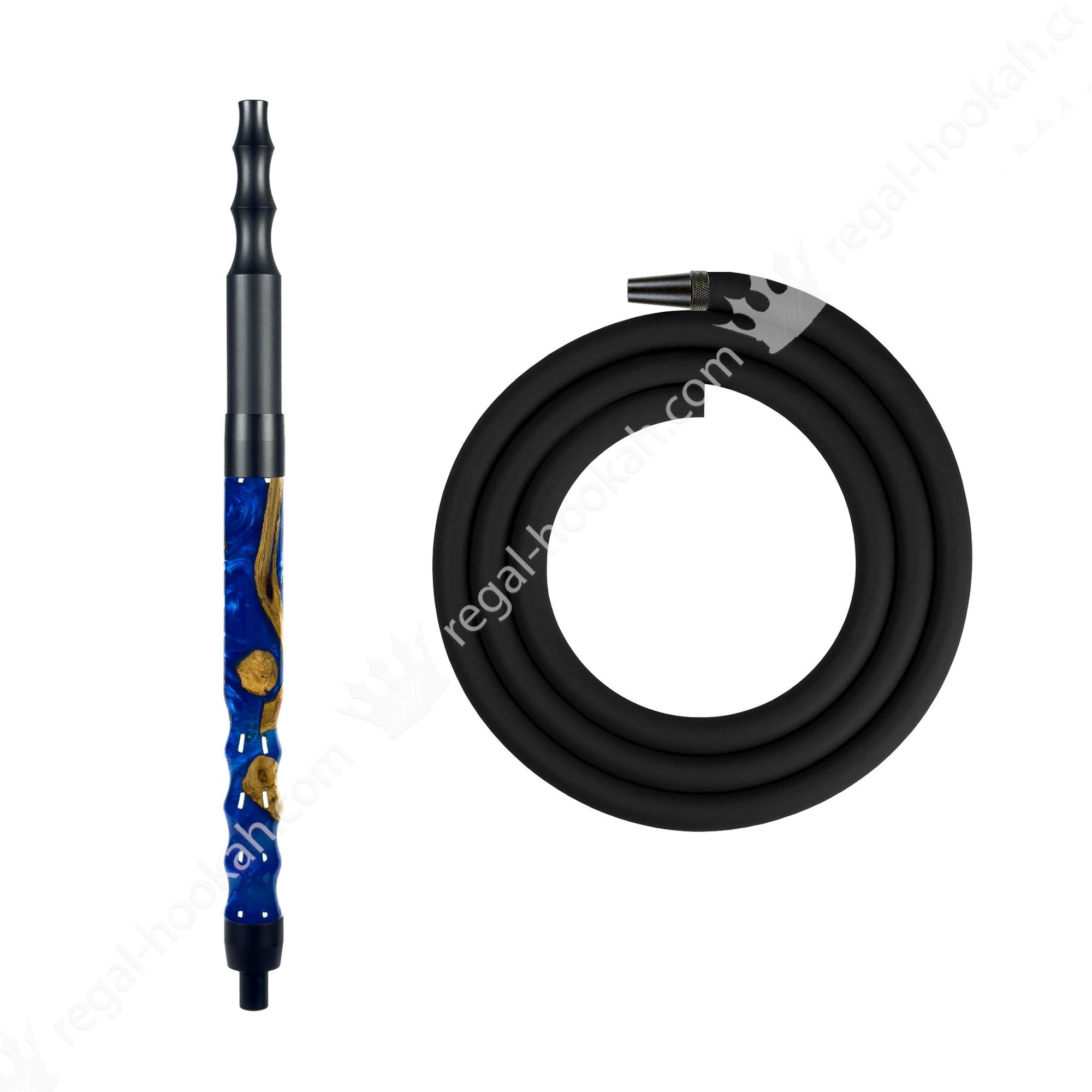 Regal Hookah Hose Kit Epoxy Blue Wood by Regal Hookah | Premium Hookah Made in USA