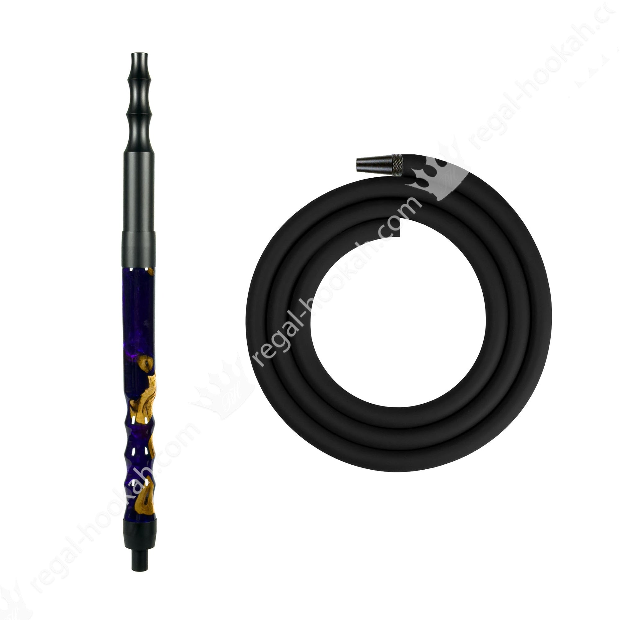 Regal Hookah Hose Kit Darkblue Wood by Regal Hookah | Premium Hookah Made in USA