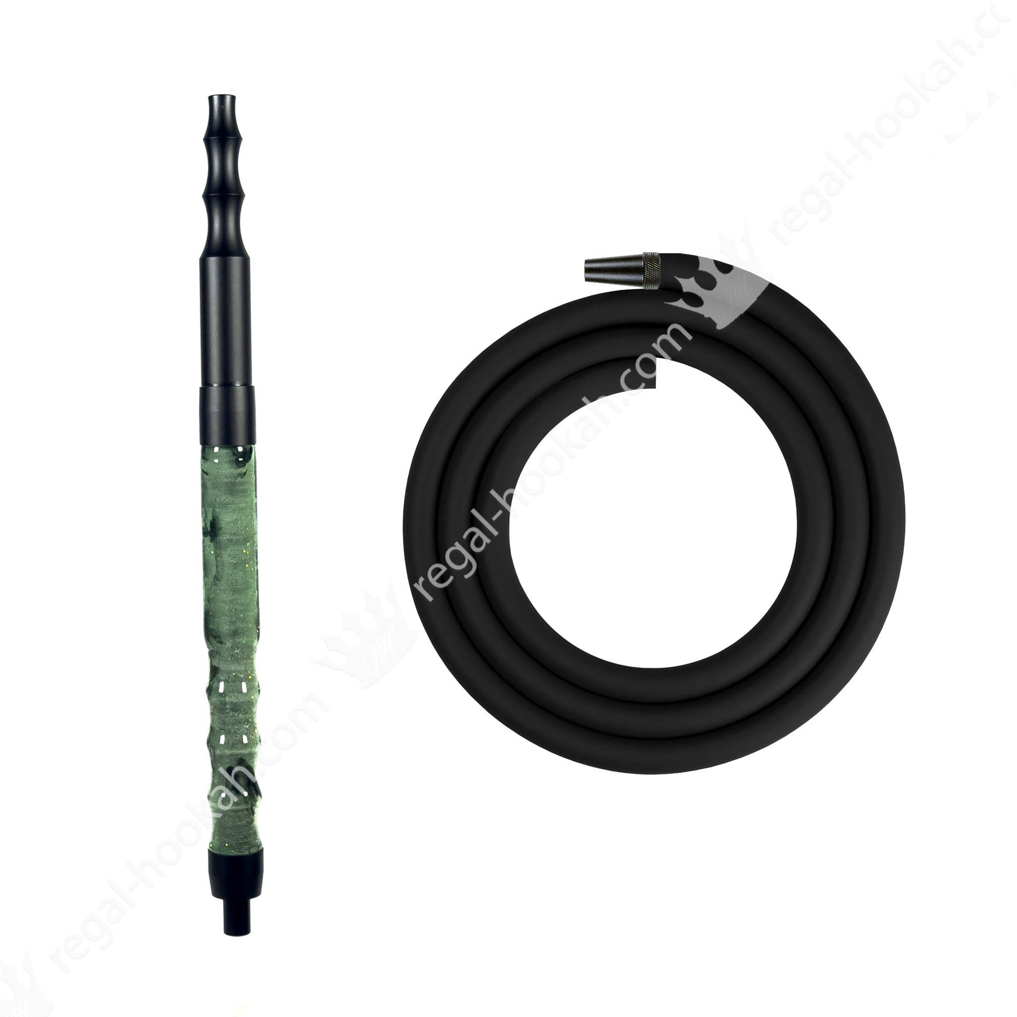 Regal Hookah Hose Kit Spacegreen Shimmer by Regal Hookah | Premium Hookah Made in USA