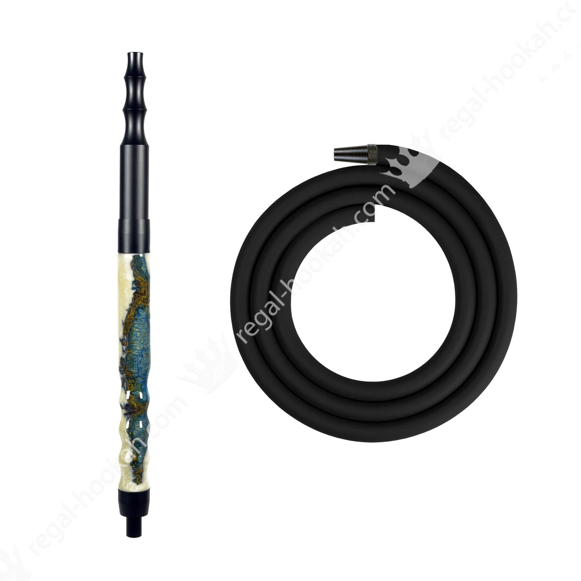 Regal Hookah Hose Kit Blue White Marble by Regal Hookah | Premium Hookah Made in USA