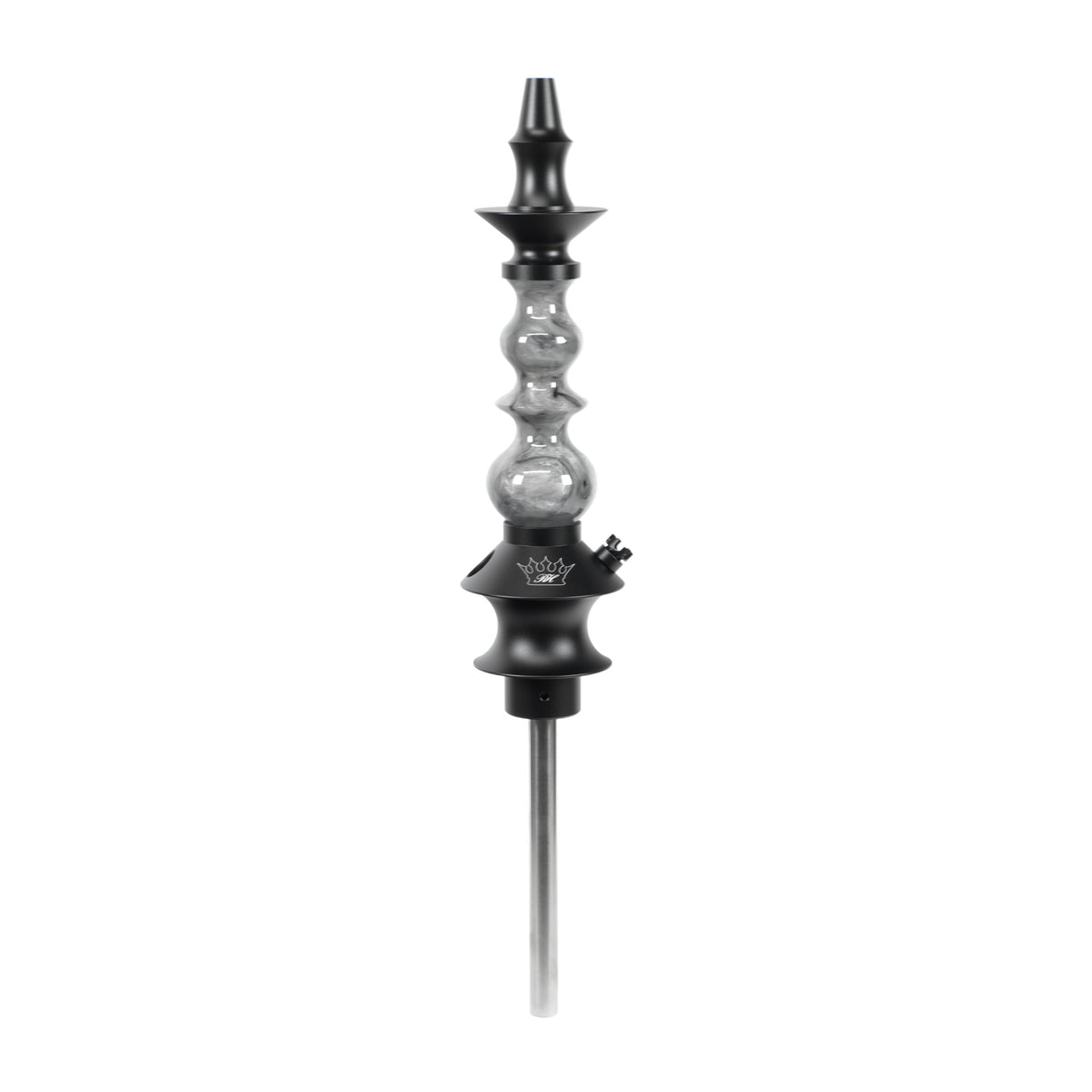 Regal Hookah Pawn Queen Epoxy Gray/Black/Pink Swirl (6.5 in. Tube)