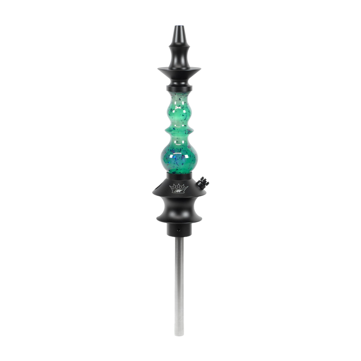 Regal Hookah Pawn Queen Epoxy Clear Green Blue Flakes (6.5 in. Tube)
