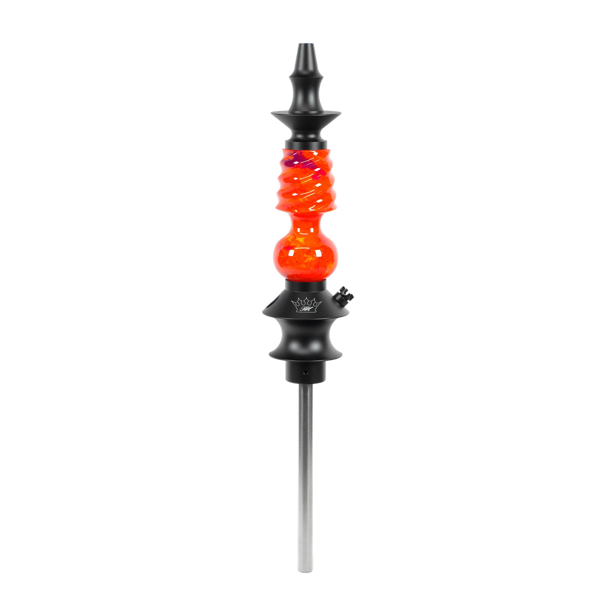 Regal Hookah Pawn Cavalier Epoxy Orange/Purple Dark Glowing Swirl