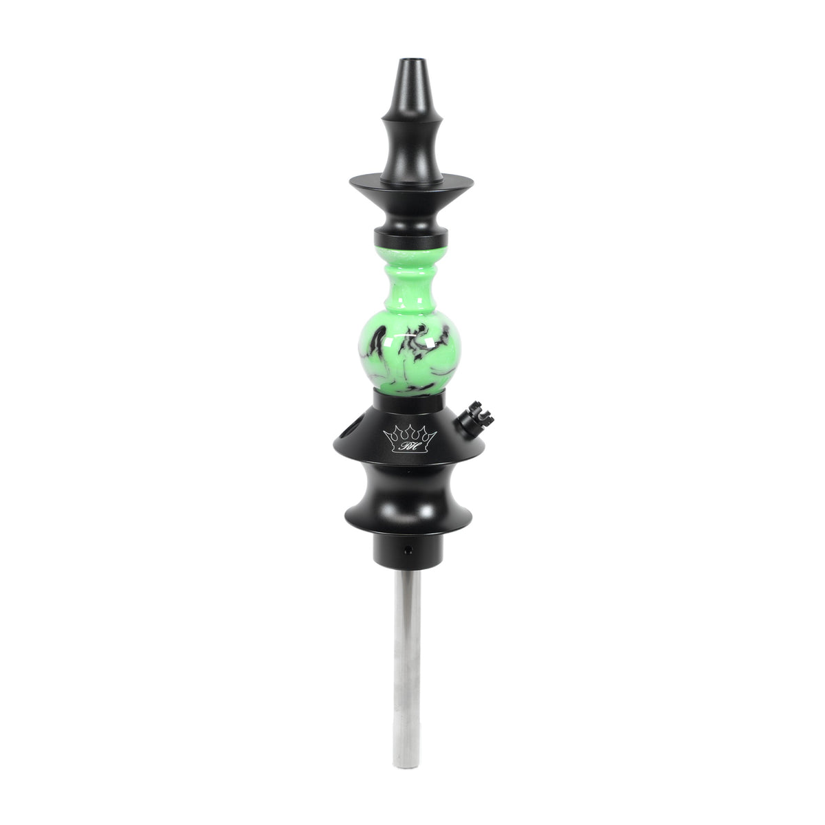 Regal Hookah Pawn Epoxy Pistachio Green Black Swirl Shape #4