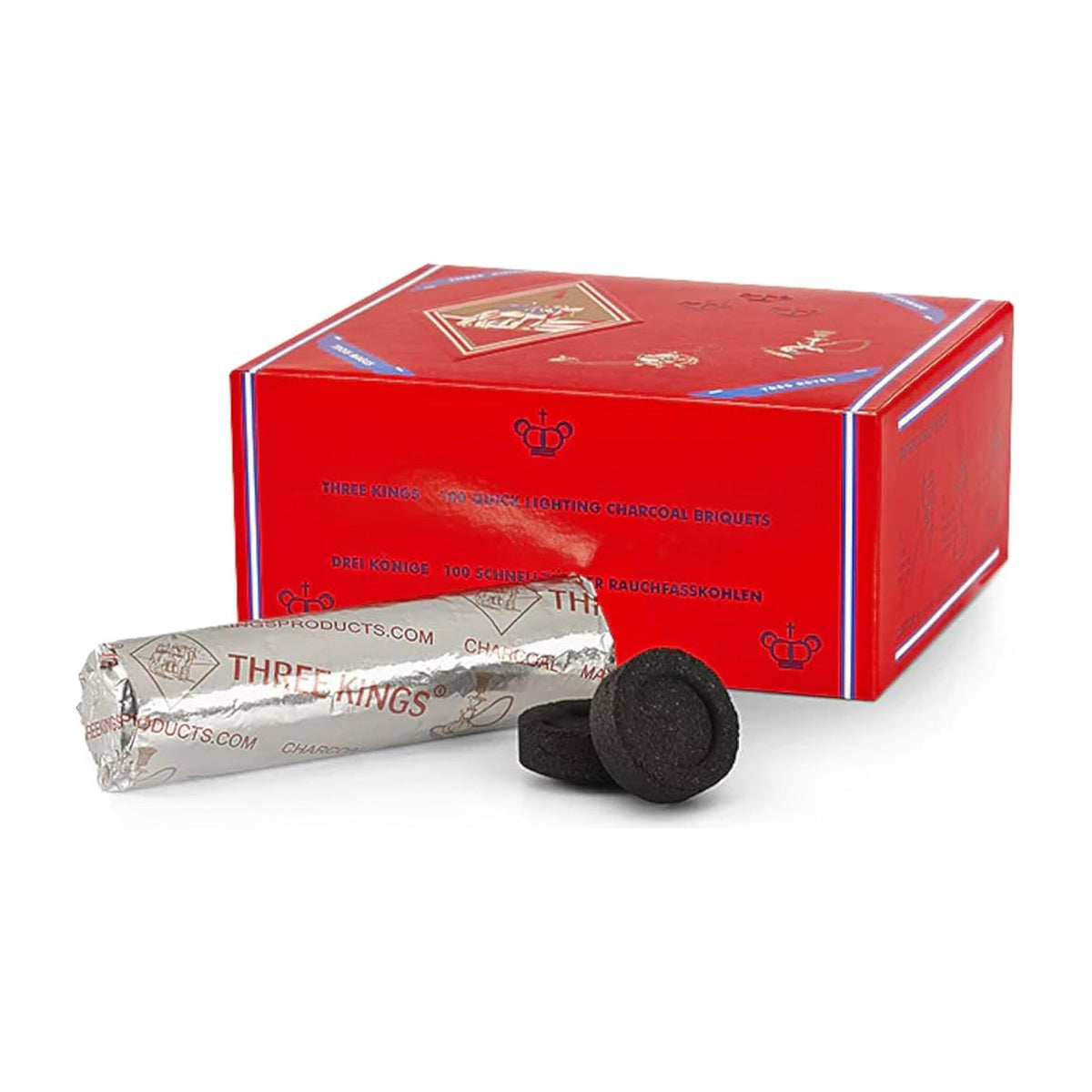 Three Kings 40mm quick light hookah charcoal box with roll and disk