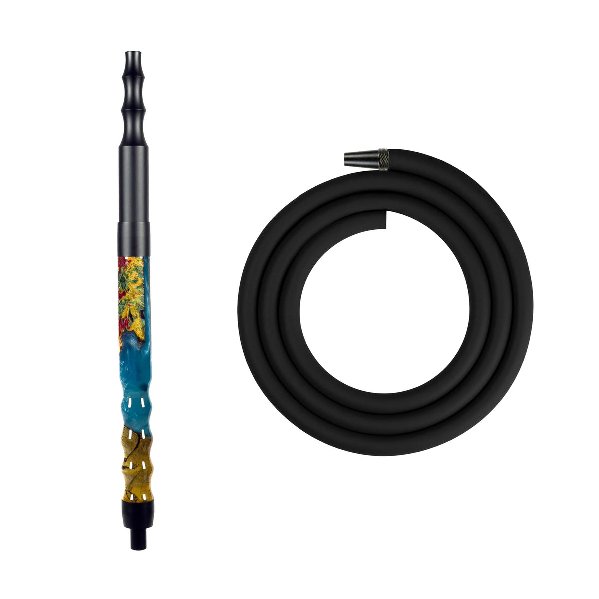 Regal Hookah Hose Kit Epoxy Blue Color Wood