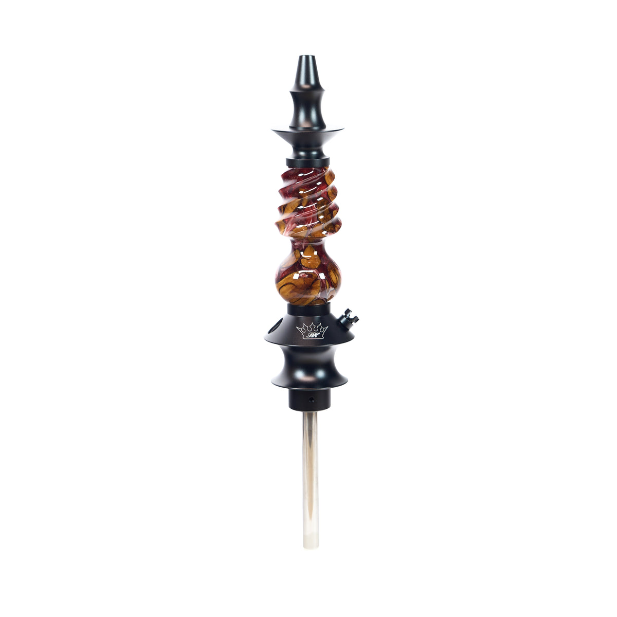 Regal Hookah Pawn Cavalier Epoxy Red White Swirl Wood