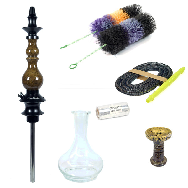 Hookah Starter Set Regal Hookah Bishop Brown Wood