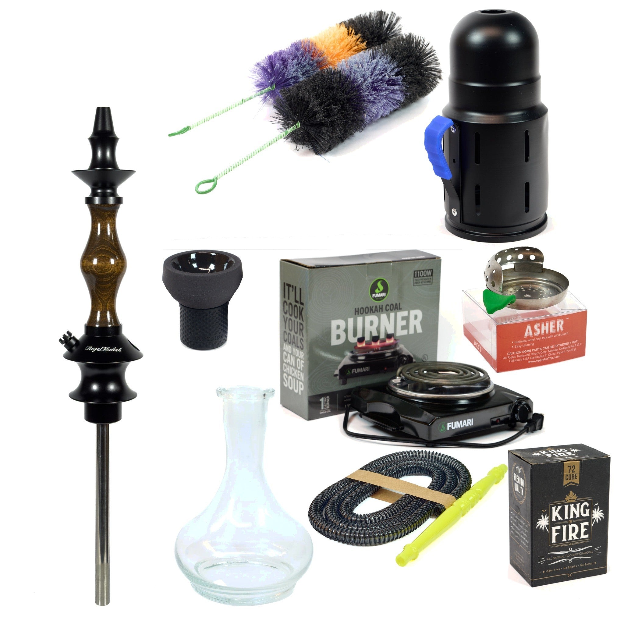 Luxury Hookah Set: Joker Brown Wood – Regal Hookah