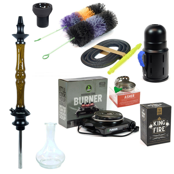 Hookah Luxury Set Regal Hookah Queen Eye DW Brown Wood