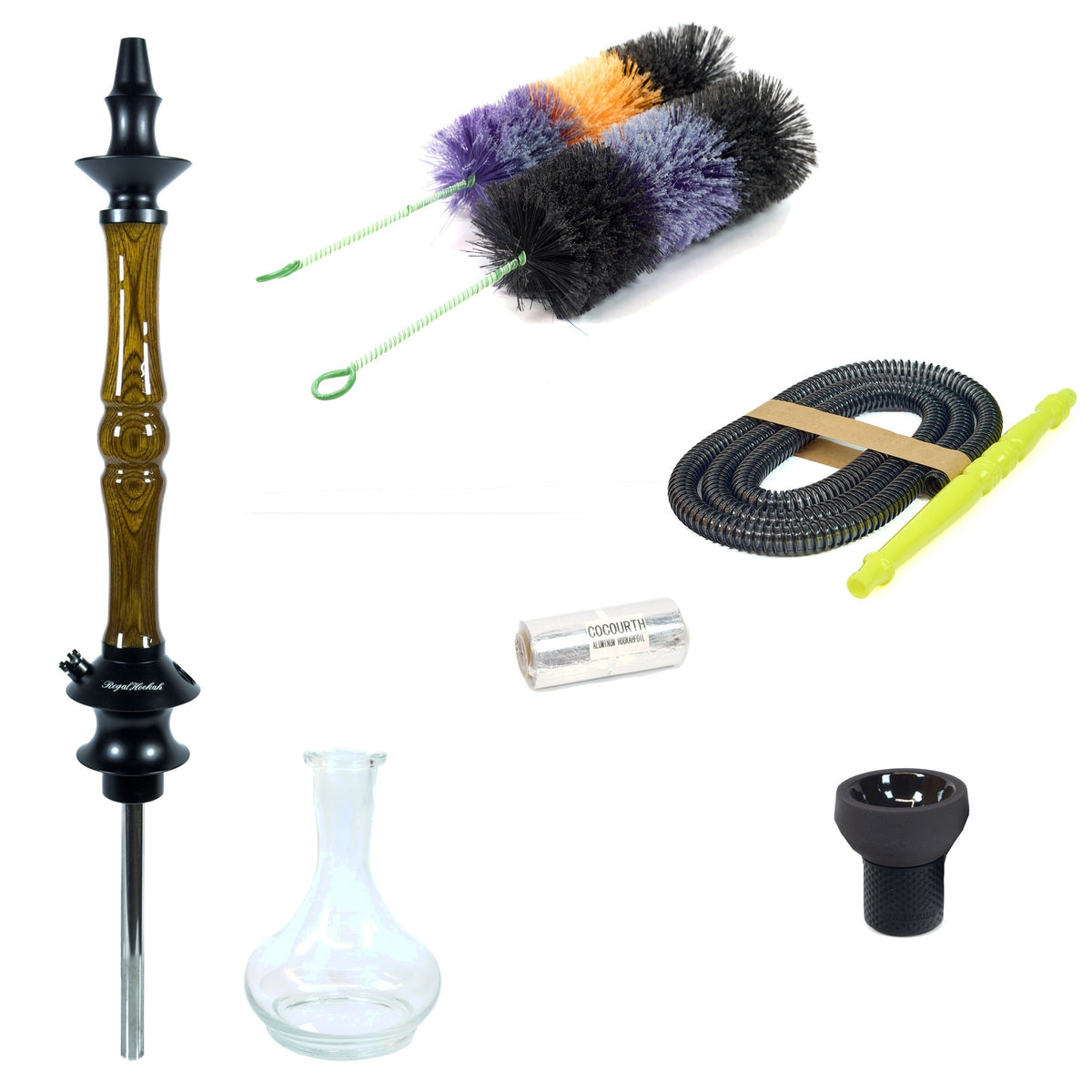 Hookah Starter Set Regal Hookah Queen Eye DW Brown Wood